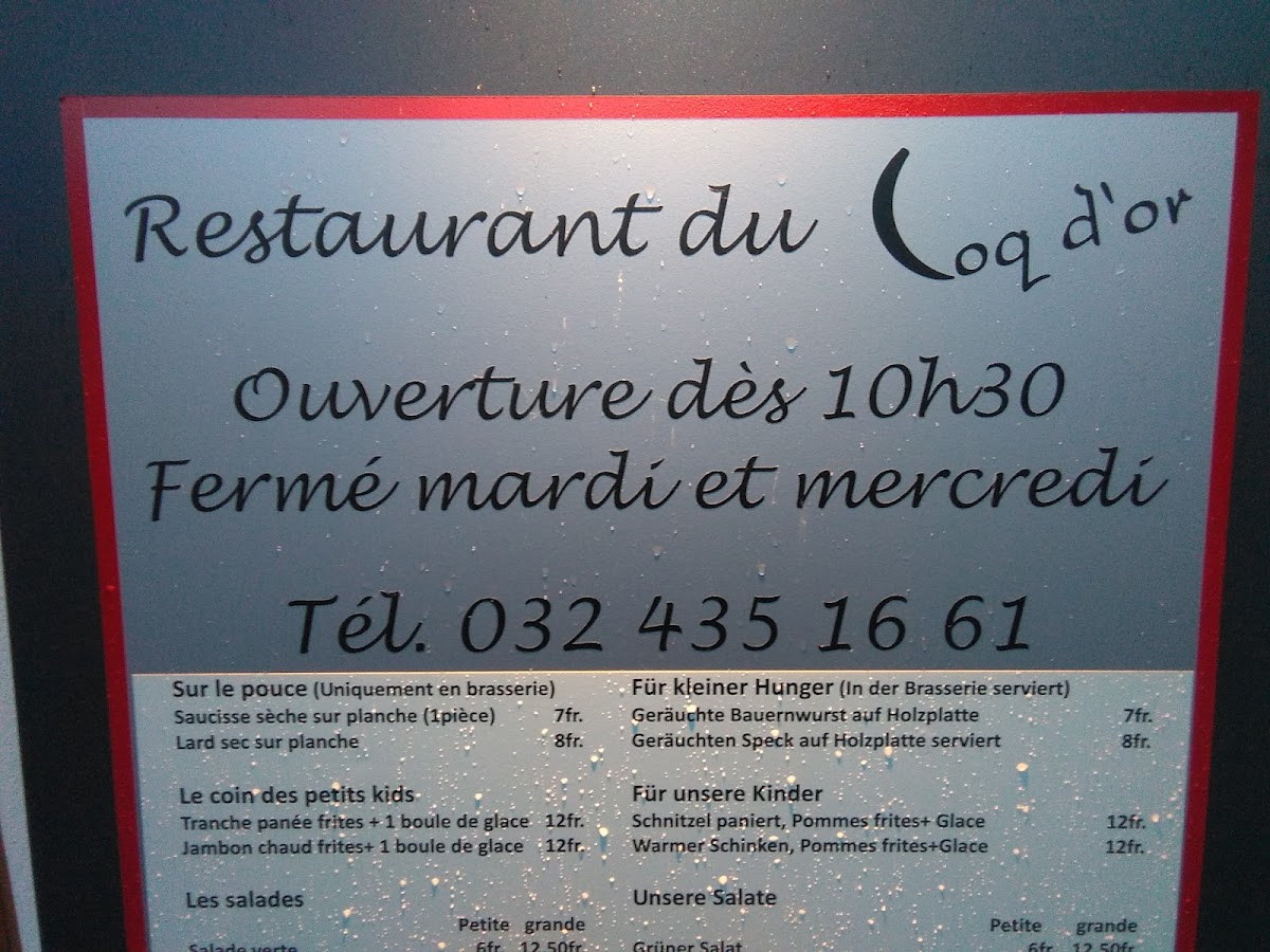 Menu Restaurant Du Coq D'or-5