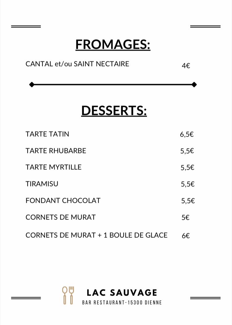Menu Restaurant Du Lac Sauvage-2