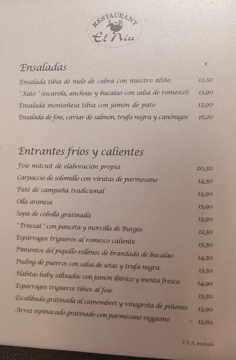 Menu Restaurant El Niu-1