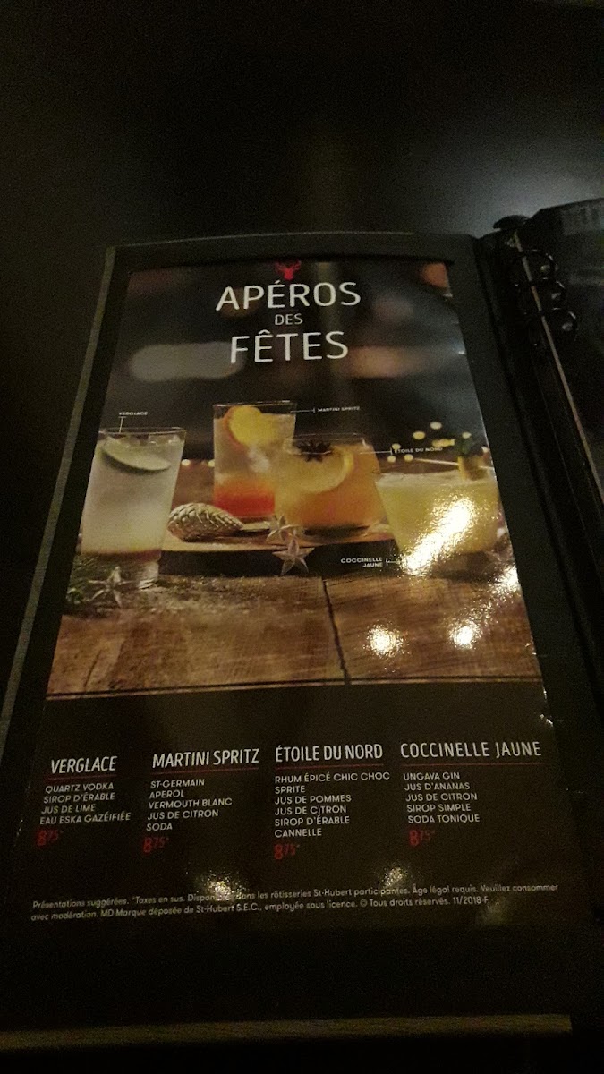 Menu Restaurant Et Bar St-Hubert-1