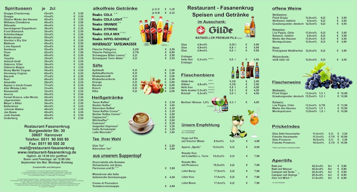 Menu Restaurant - Fasanenkrug Gmbh-1