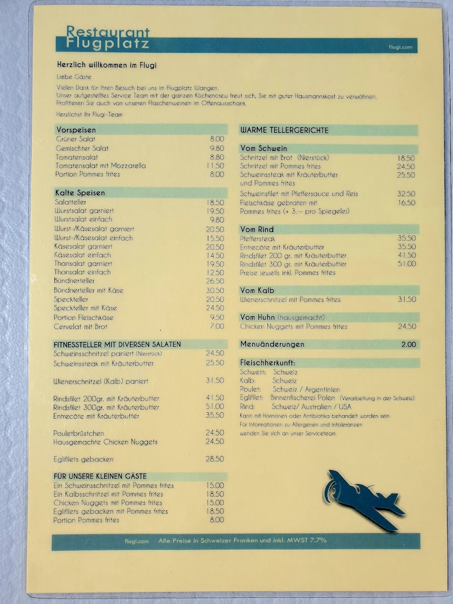 Menu Restaurant Flugplatz Wangen-2