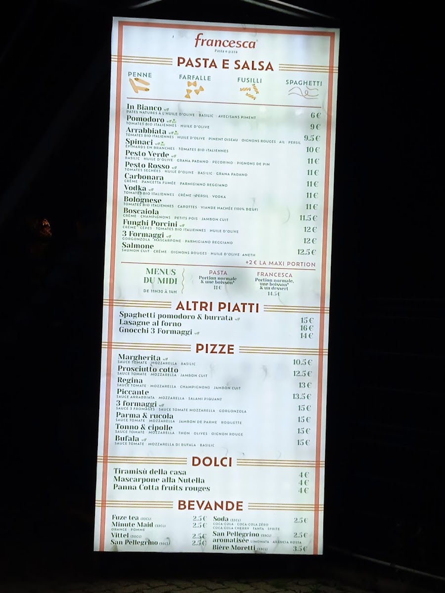 Menu Restaurant Francesca Schiltigheim-1