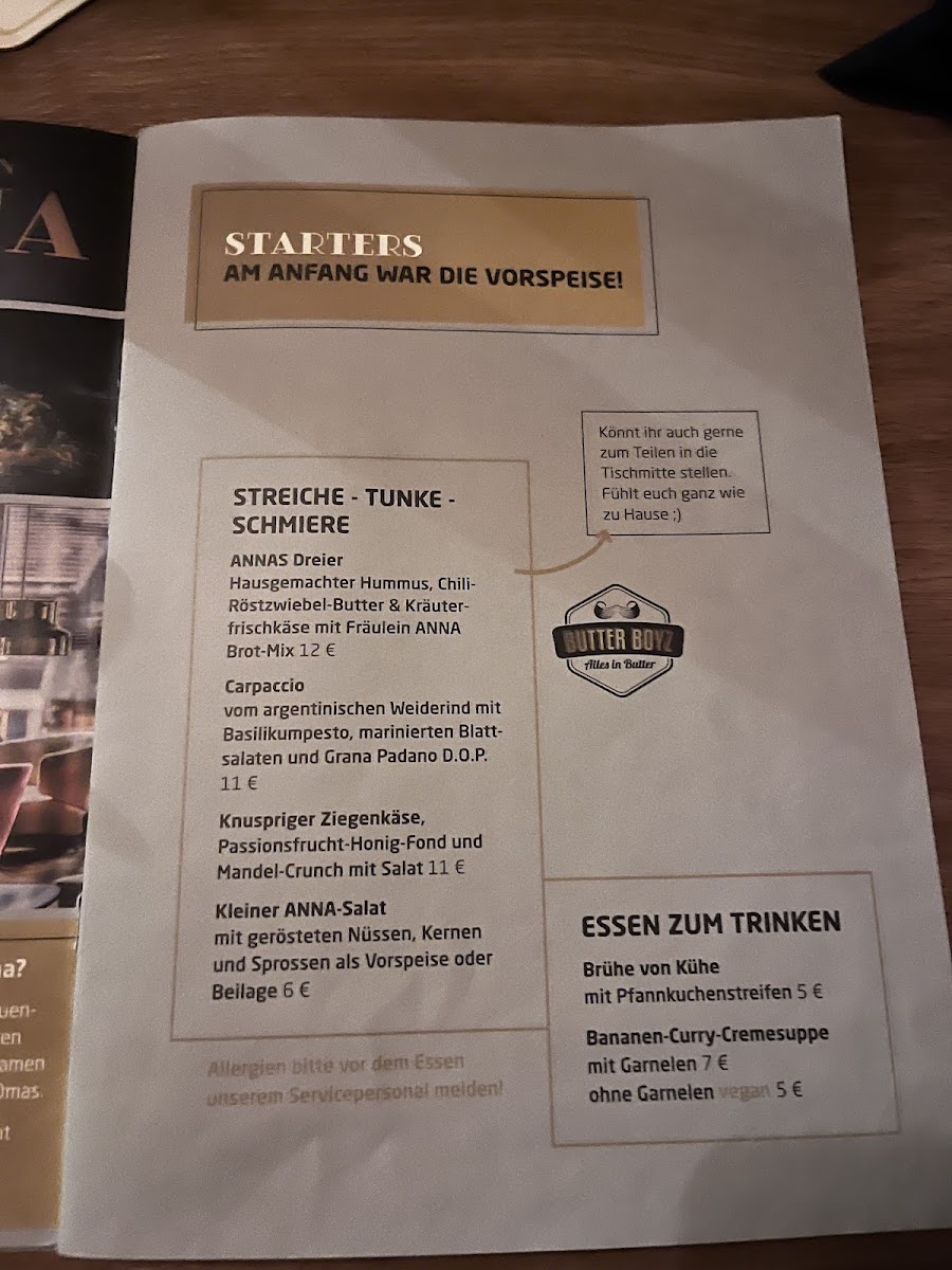 Menu Restaurant Fräulein Anna-8