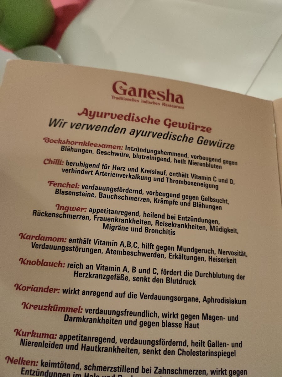 Menu Restaurant Ganesha Landsberg Ug-8