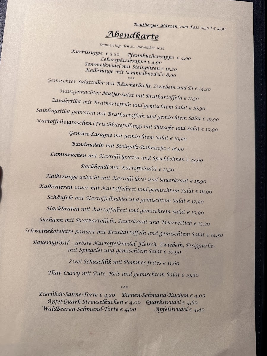 Menu Restaurant Gasthaus Pfeil-1
