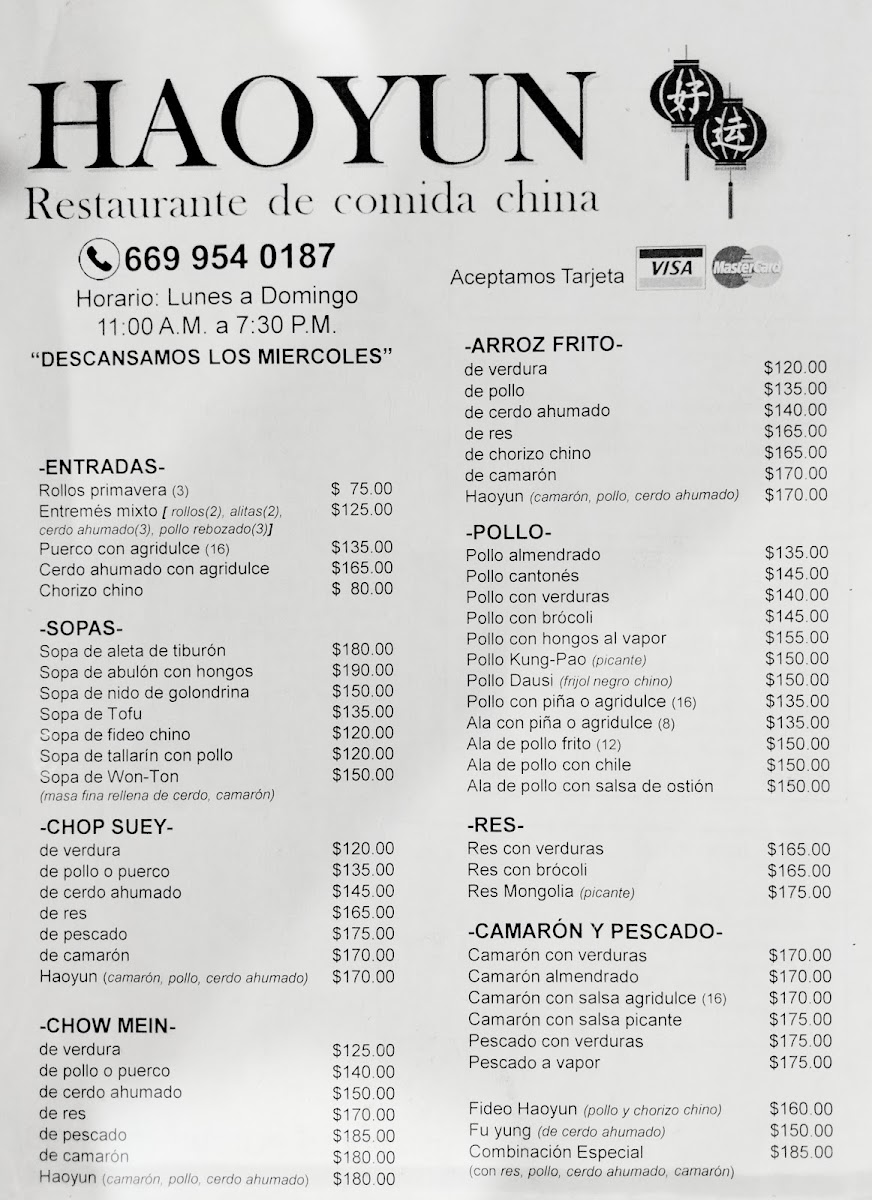 Menu Restaurant Haoyun-1