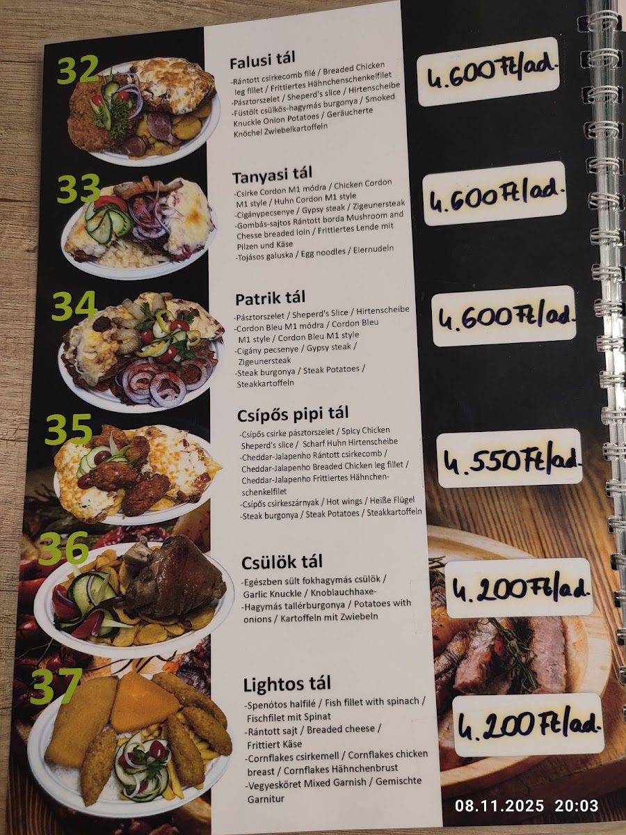 Menu Restaurant In The M1 Autohof Lébény-2