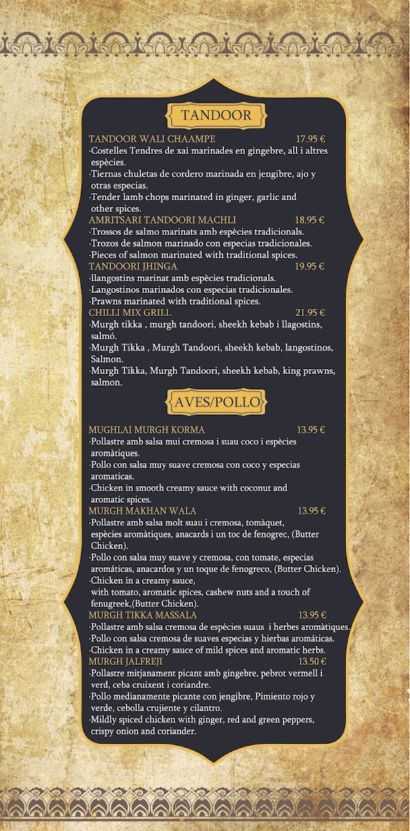 Menu Restaurant Indian Chilli-7