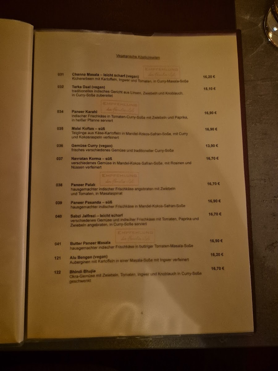 Menu Restaurant Indian Village-2