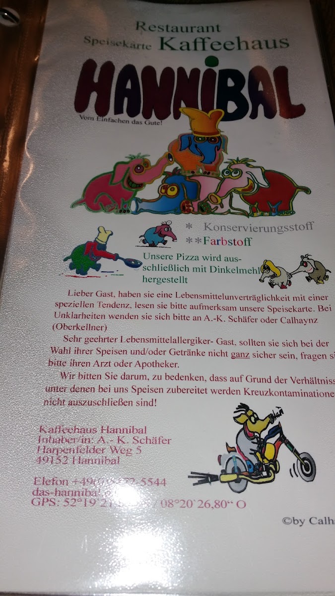 Menu Restaurant 'kaffeehaus Hannibal'-2