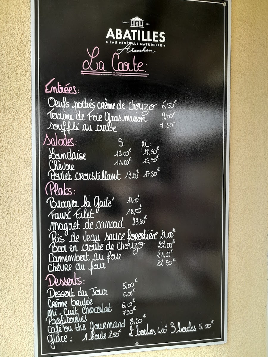 Menu Restaurant La Gaïté-1