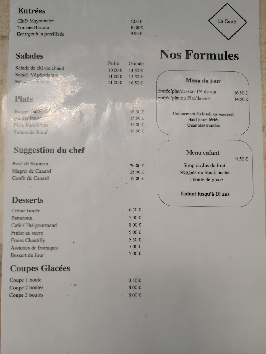 Menu Restaurant La Gaïté-2