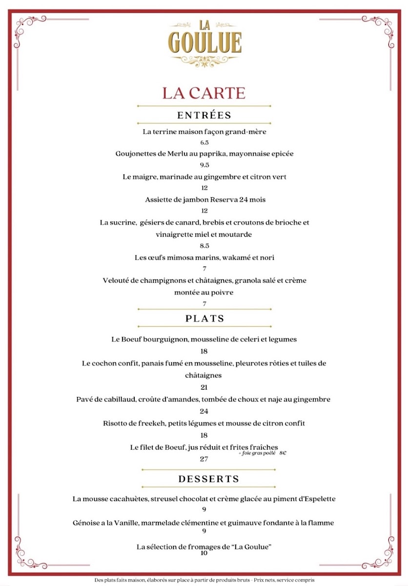 Menu Restaurant La Goulue-1