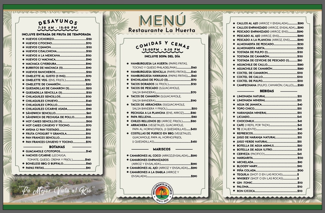 Menu Restaurant La Huerta-1