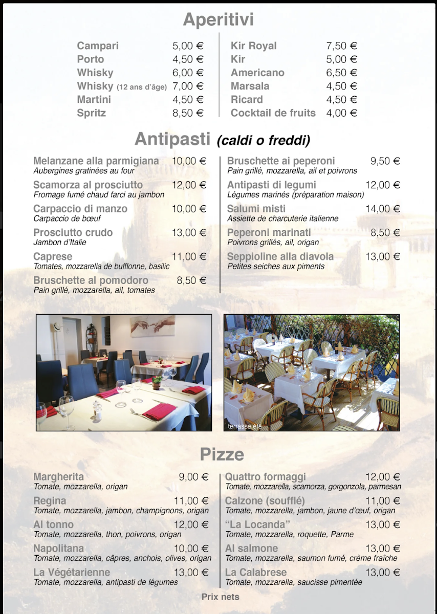 Menu Restaurant-La Locanda-1