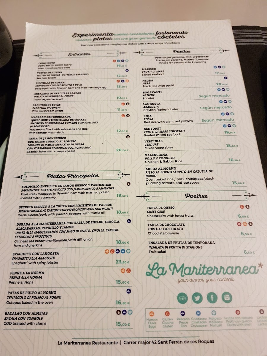 Menu Restaurant La Mariterranea-2