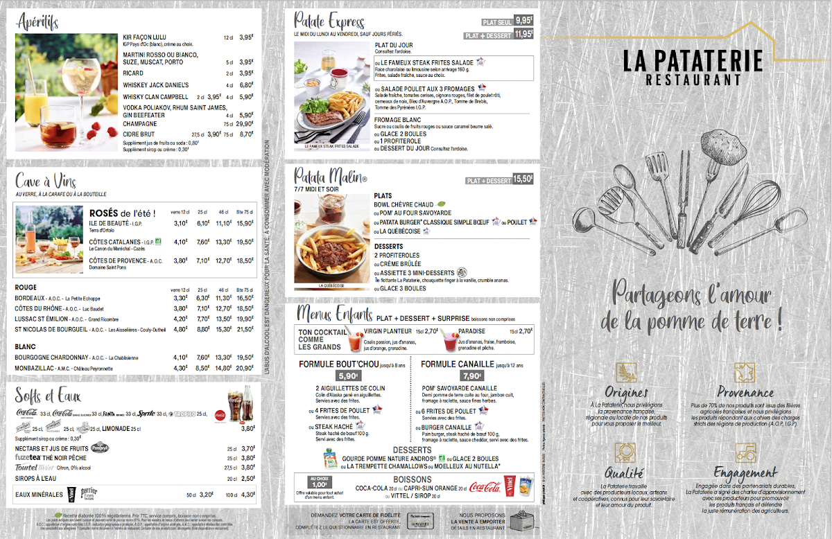 Menu Restaurant La Pataterie Guipavas (Brest)-1