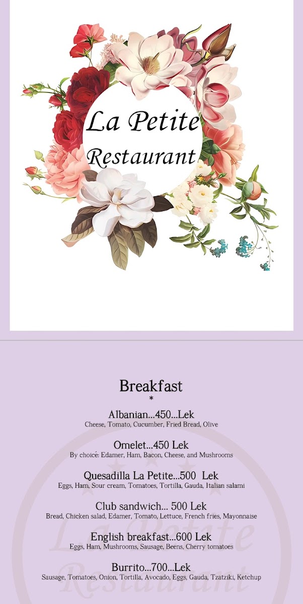 Menu Restaurant La Petite-1