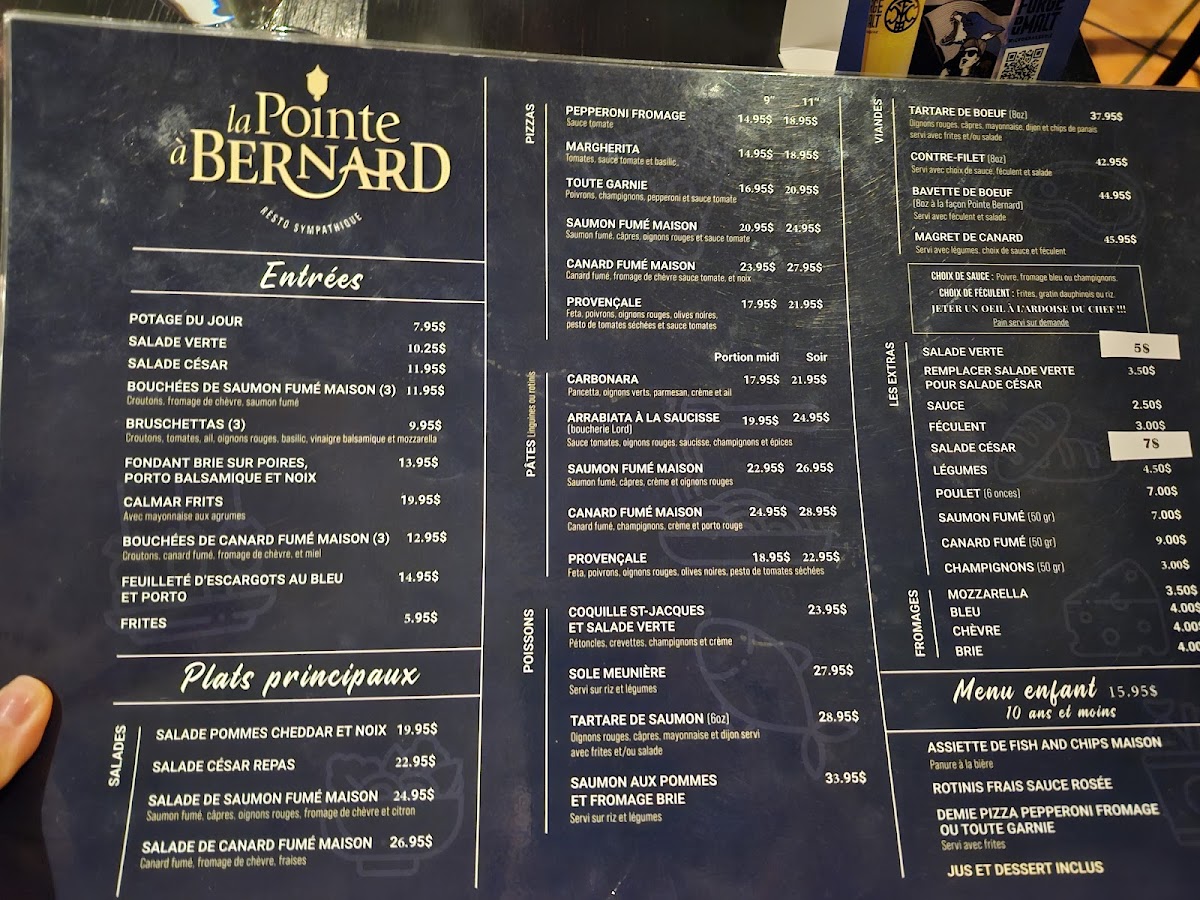 Menu Restaurant La Pointe À Bernard-3