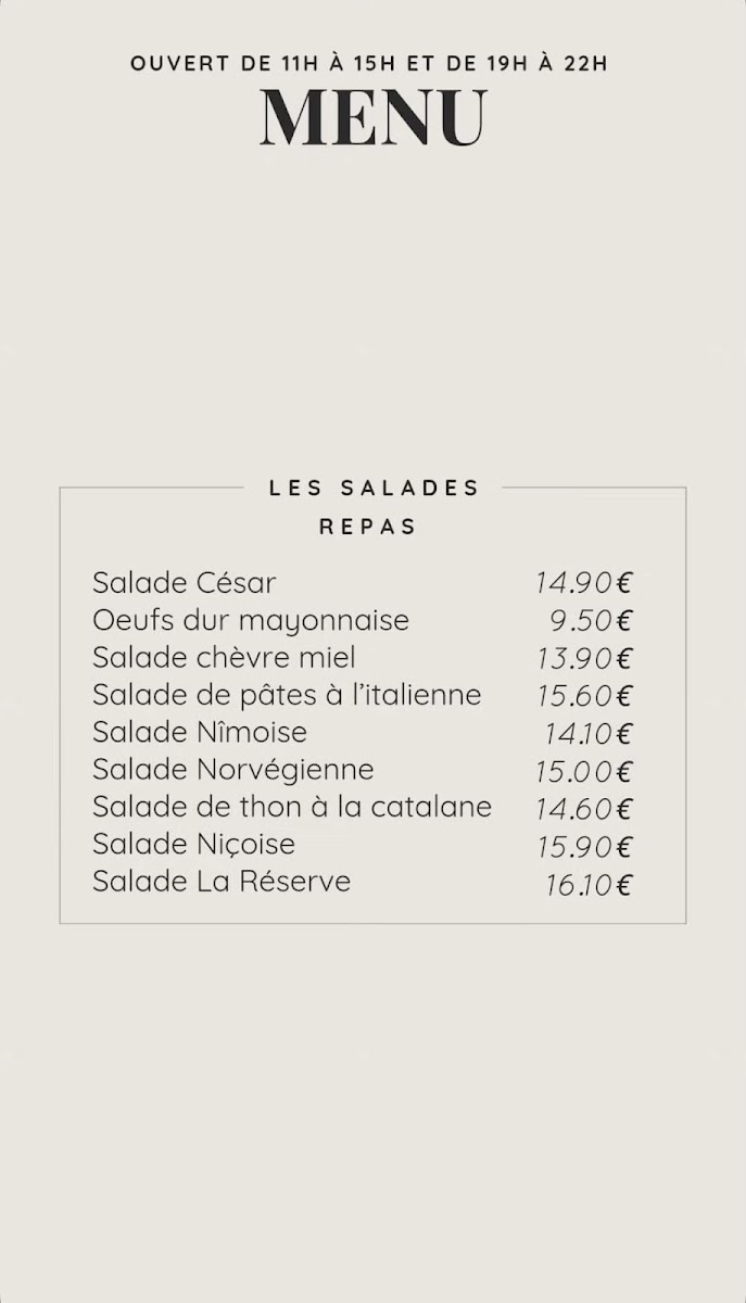 Menu Restaurant La Réserve - Bar Musical-9