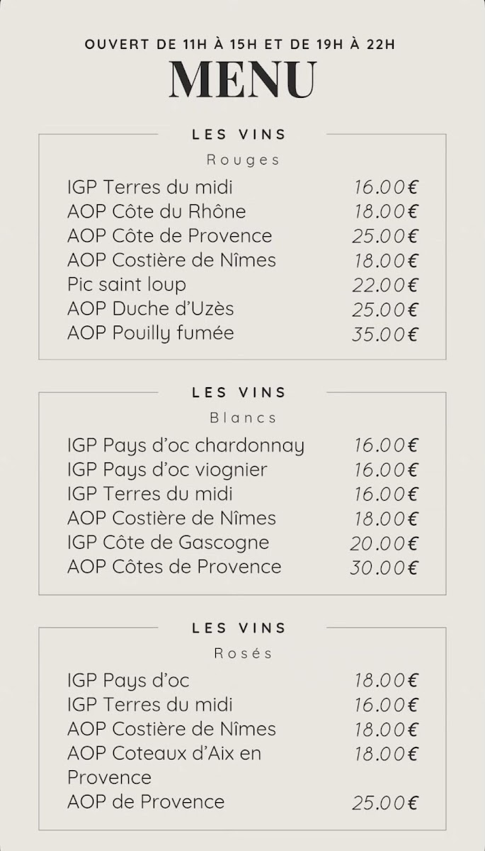 Menu Restaurant La Réserve - Bar Musical-2