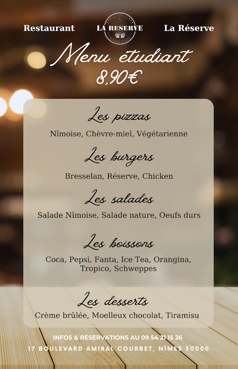 Menu Restaurant La Réserve - Bar Musical-3