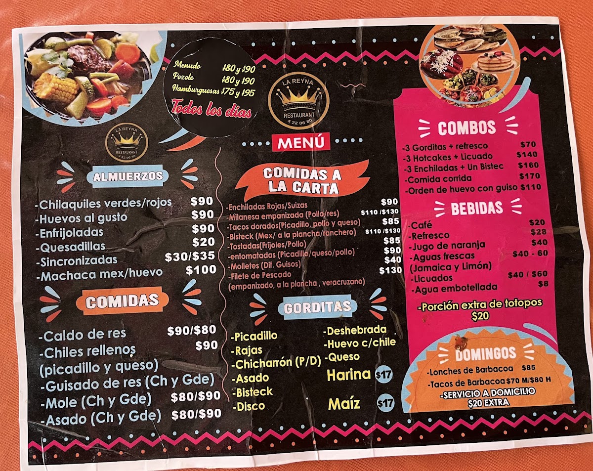 Menu Restaurant La Reyna-1