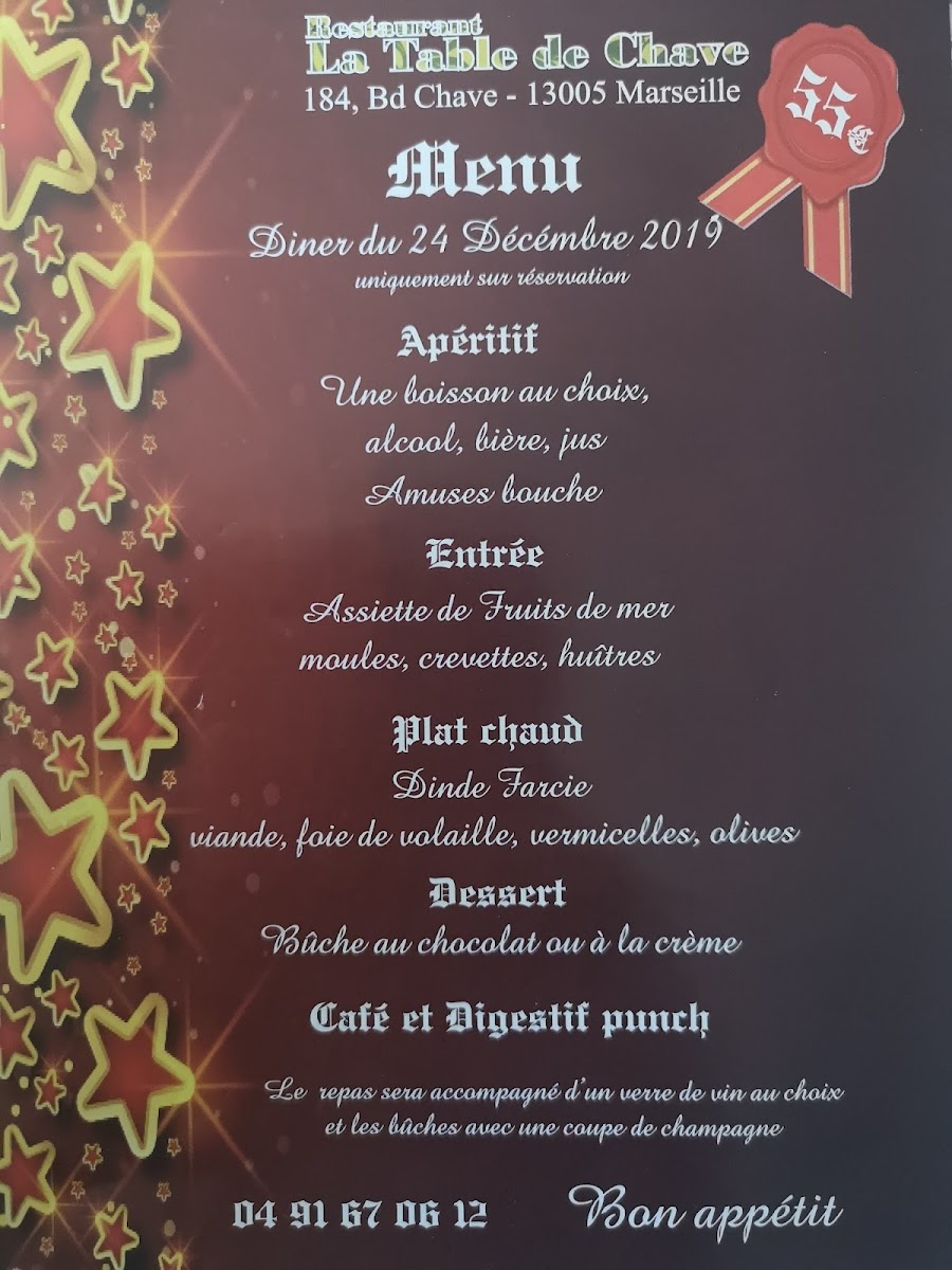 Menu Restaurant La Table De Chave-1