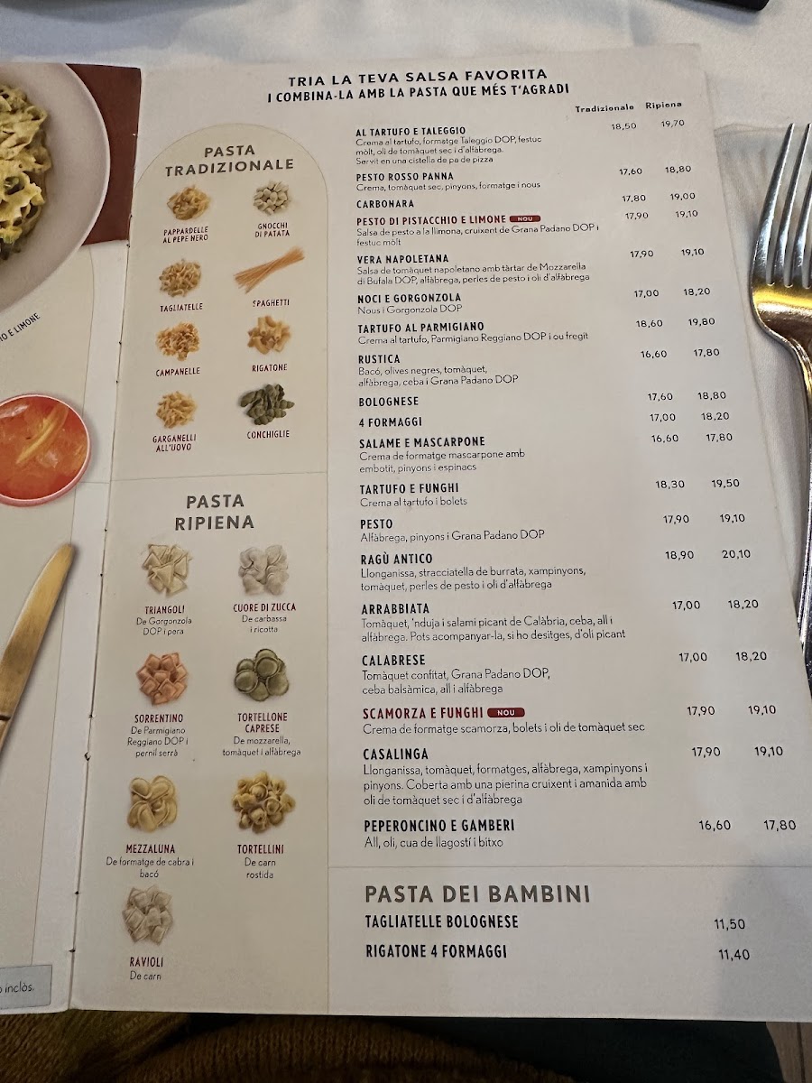 Menu Restaurant La Tagliatella | Andorra-1