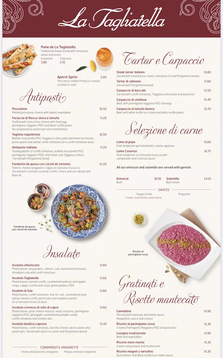 Menu Restaurant La Tagliatella | Andorra-5
