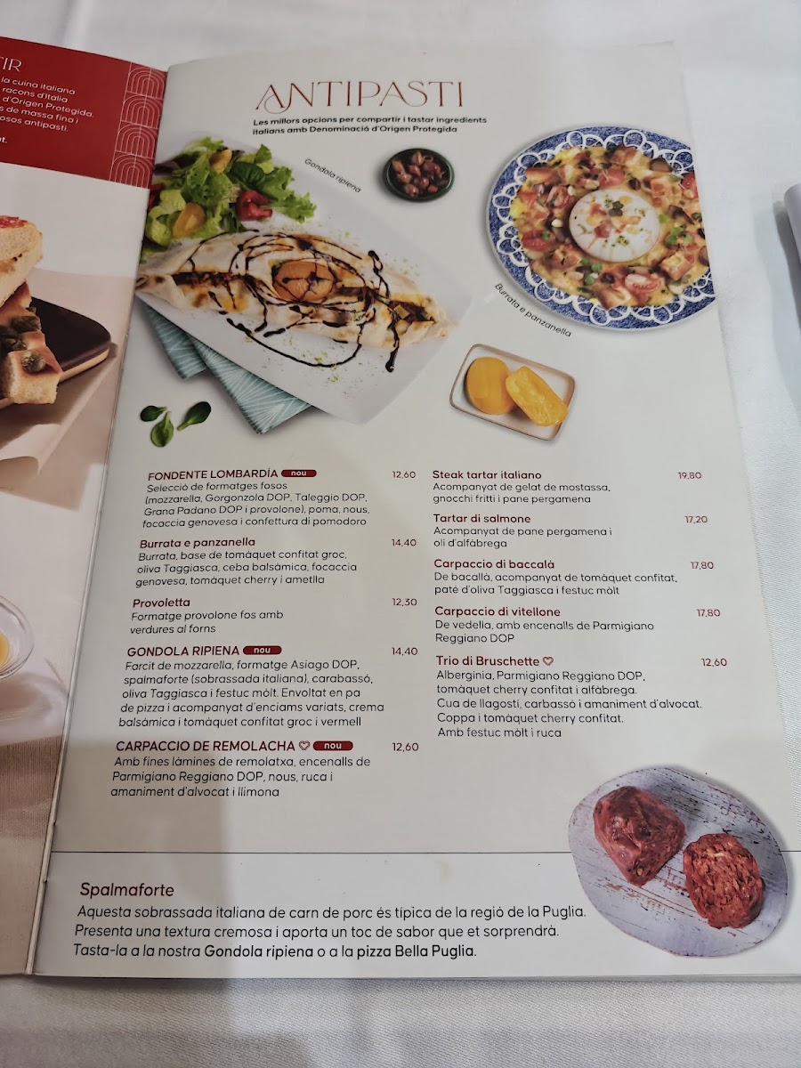 Menu Restaurant La Tagliatella | Andorra-7