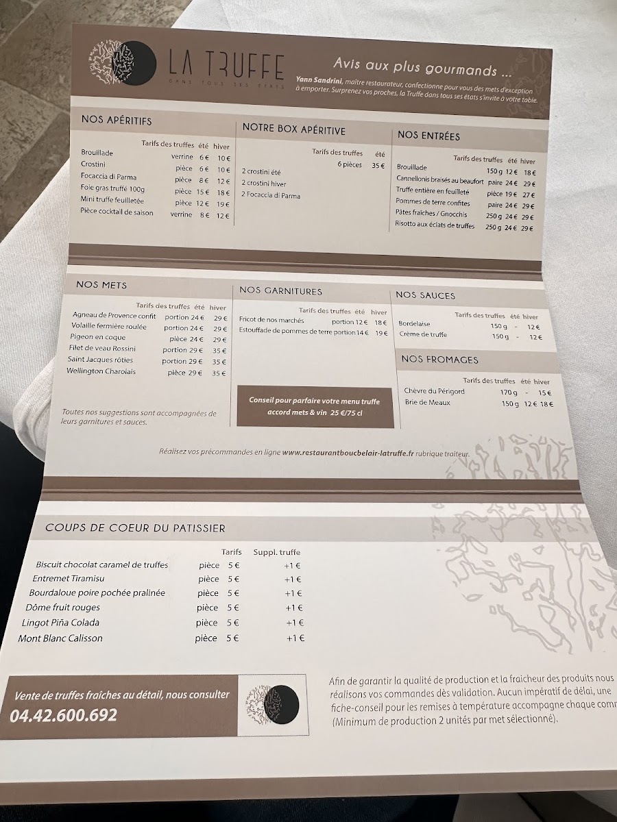 Menu Restaurant La Truffe Dans Tous Ses États-3