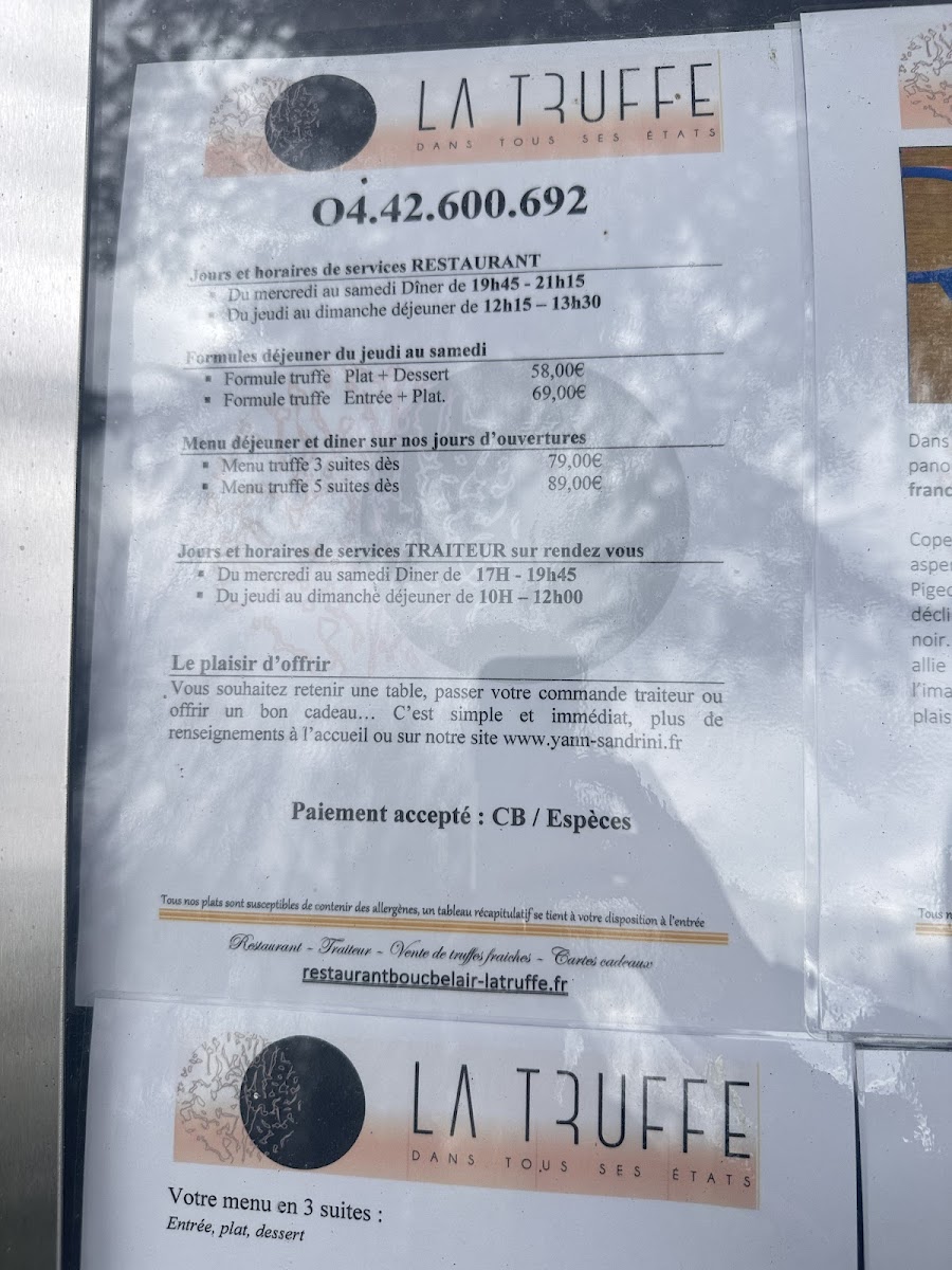 Menu Restaurant La Truffe Dans Tous Ses États-7
