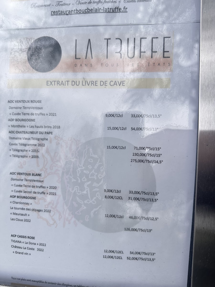 Menu Restaurant La Truffe Dans Tous Ses États-9