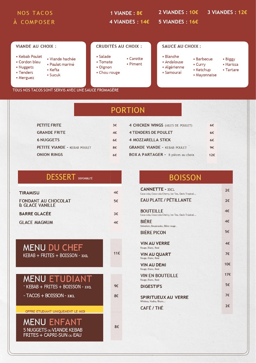 Menu Restaurant L’Atelier Du Kebab & Tacos Sarrebourg-4