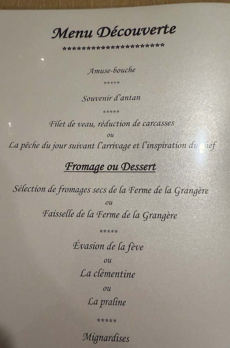 Menu Restaurant L'aventure-1