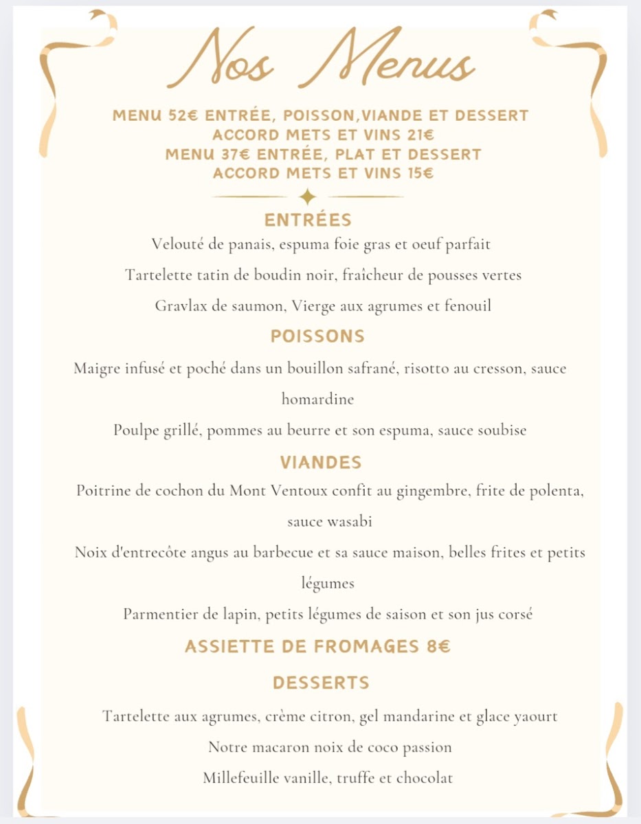 Menu Restaurant 'le 1617'-1