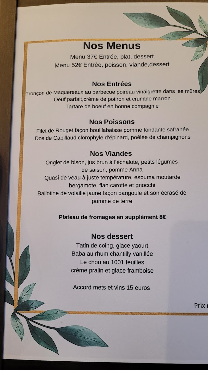 Menu Restaurant 'le 1617'-6
