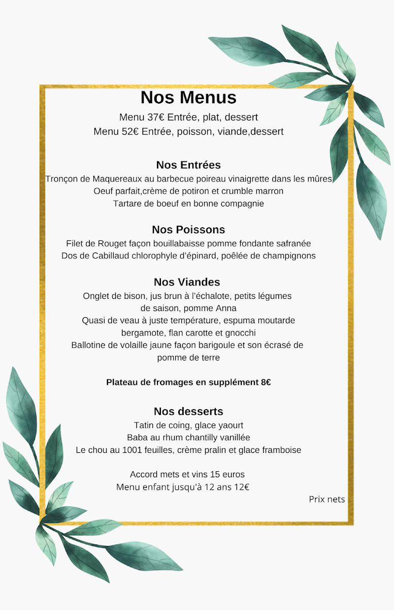 Menu Restaurant 'le 1617'-8