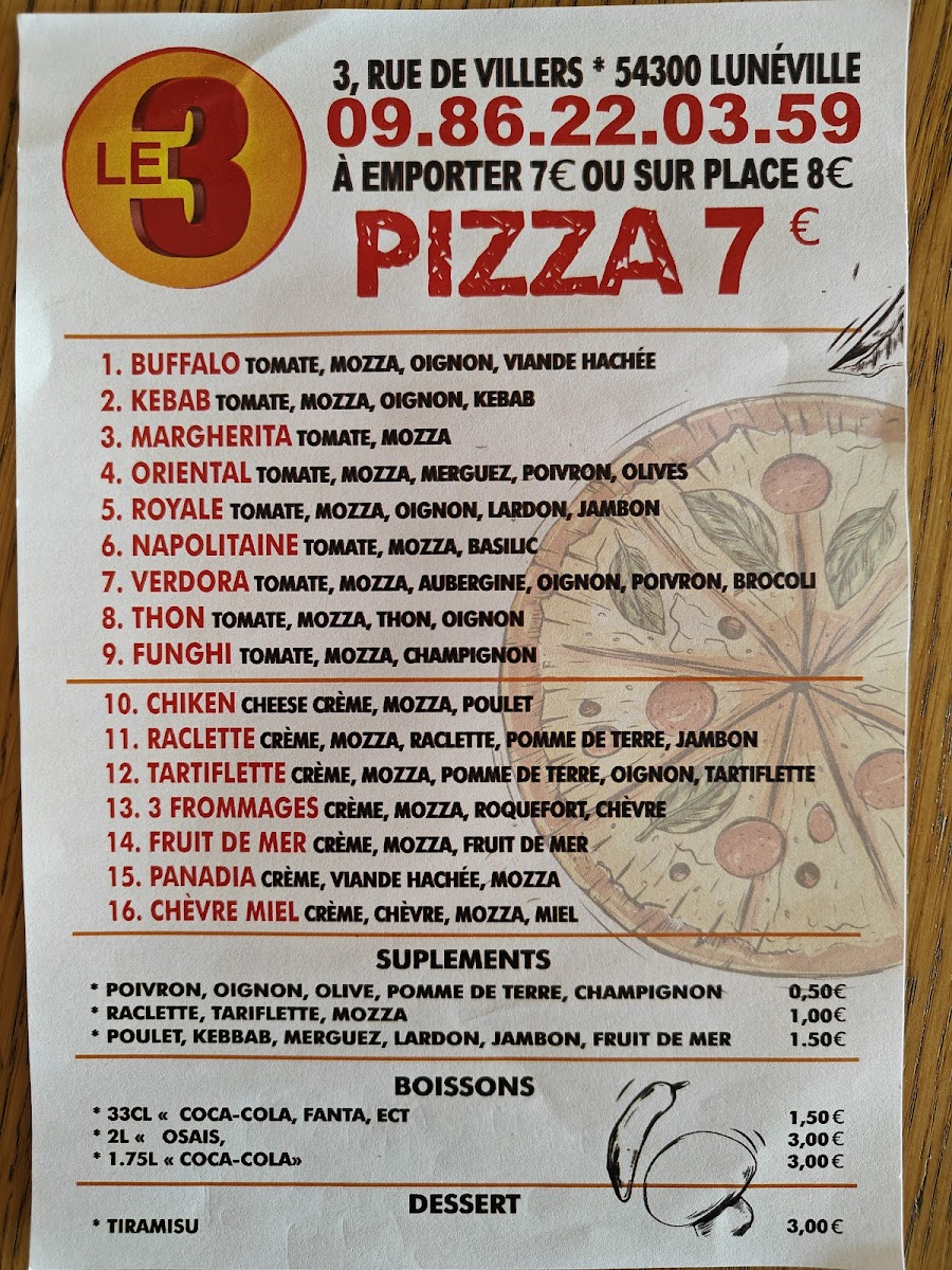 Menu Restaurant Le 3-1