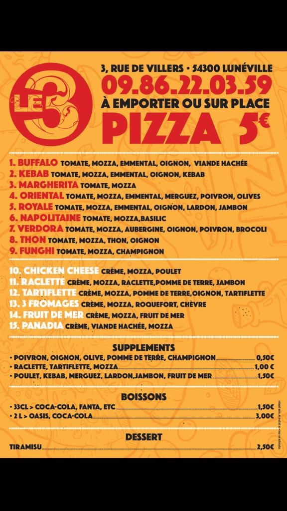 Menu Restaurant Le 3-2