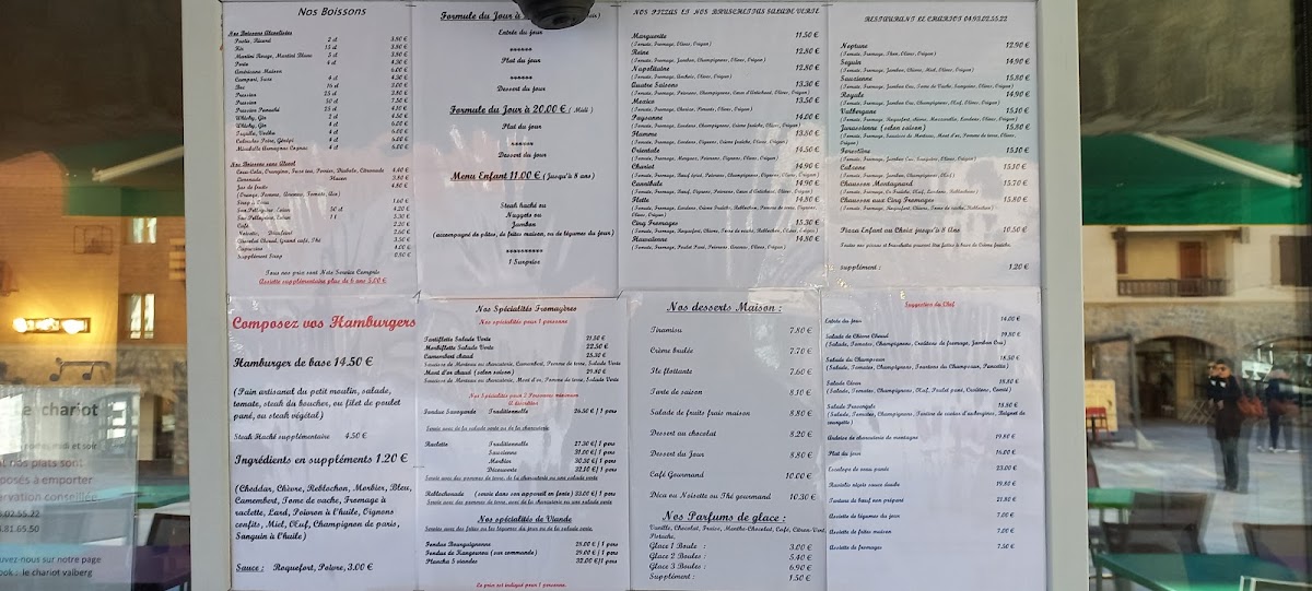 Menu Restaurant Le Chariot-1