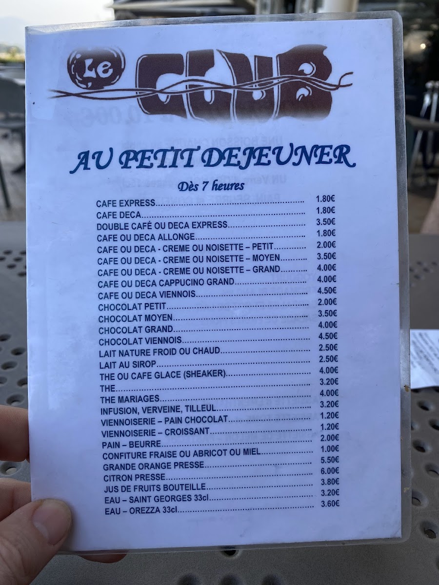Menu Restaurant Le Club-6