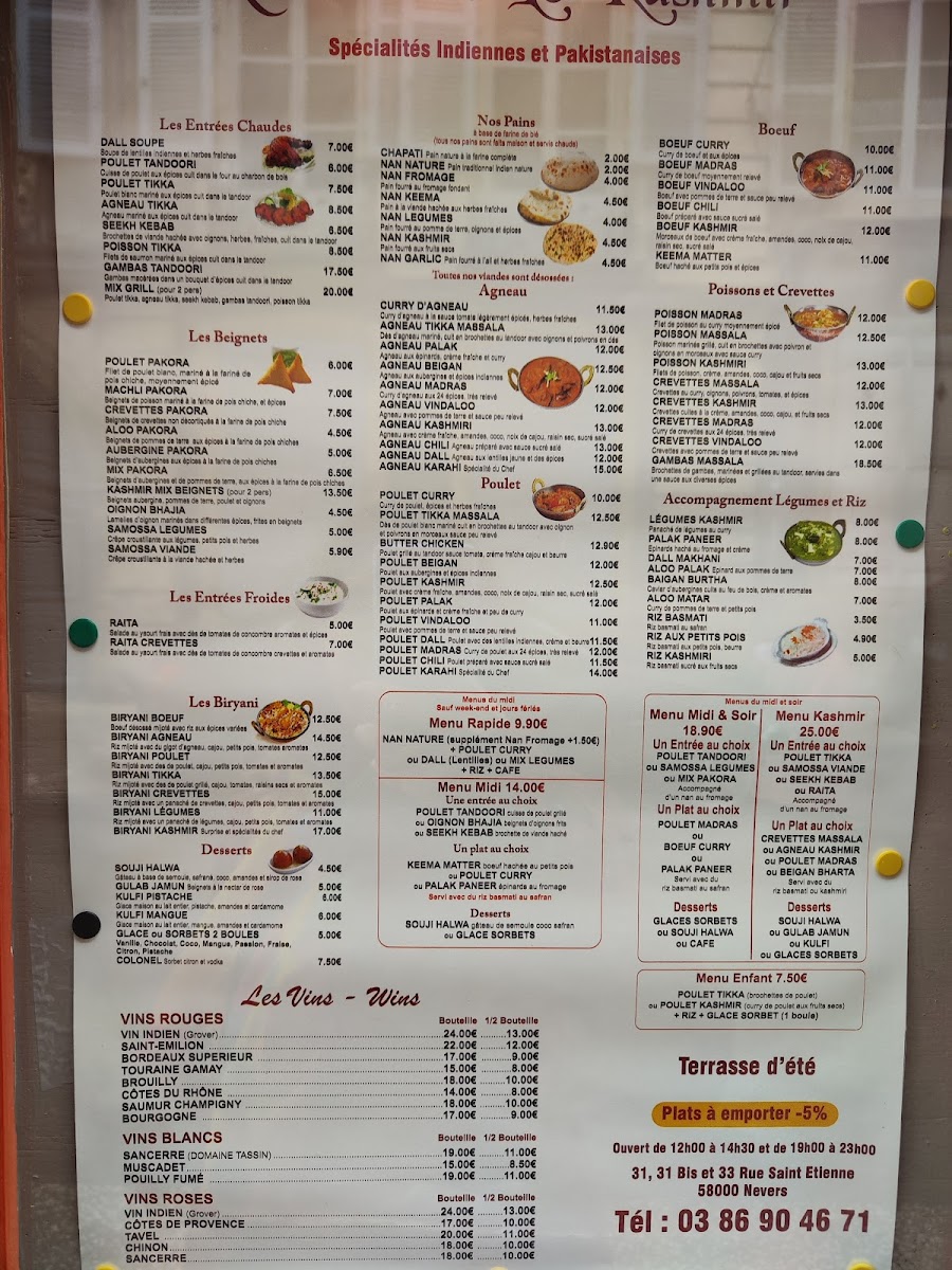 Menu Restaurant Le Kashmir-2
