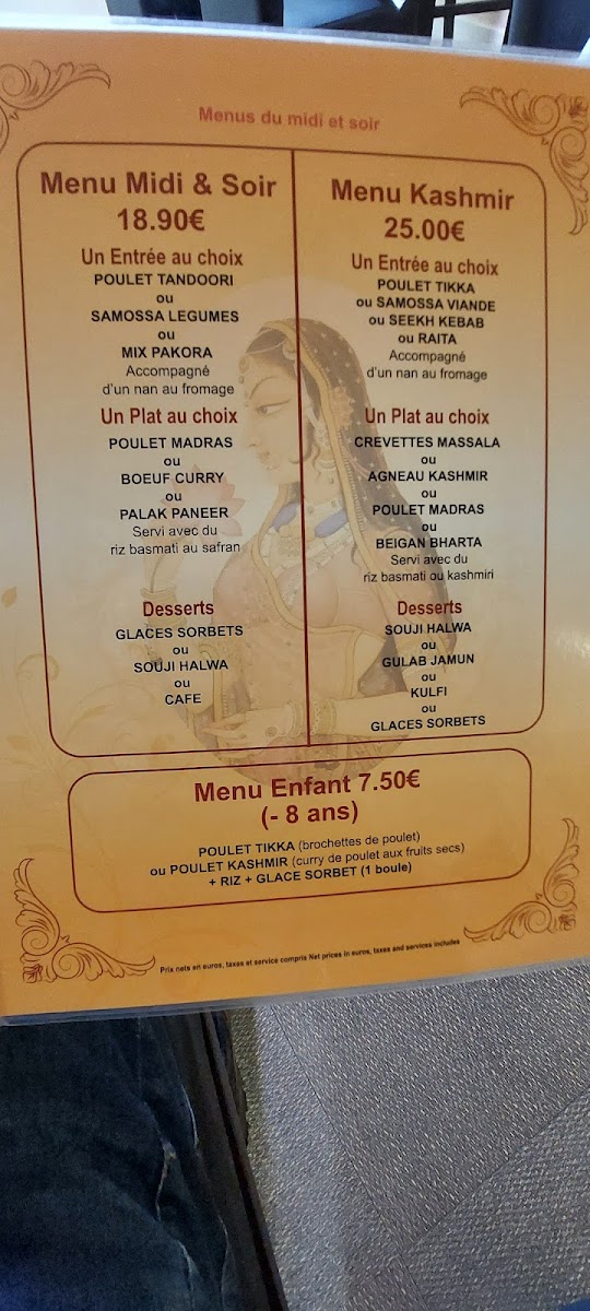 Menu Restaurant Le Kashmir-8