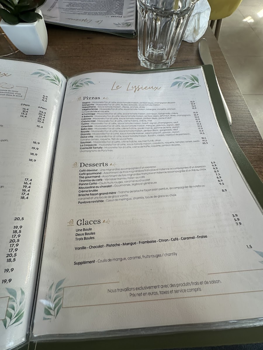 Menu Restaurant Le Lysieux-6