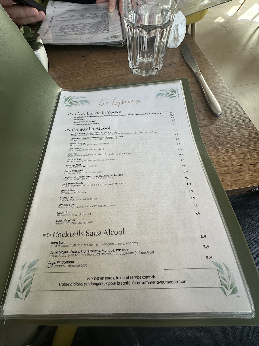 Menu Restaurant Le Lysieux-8