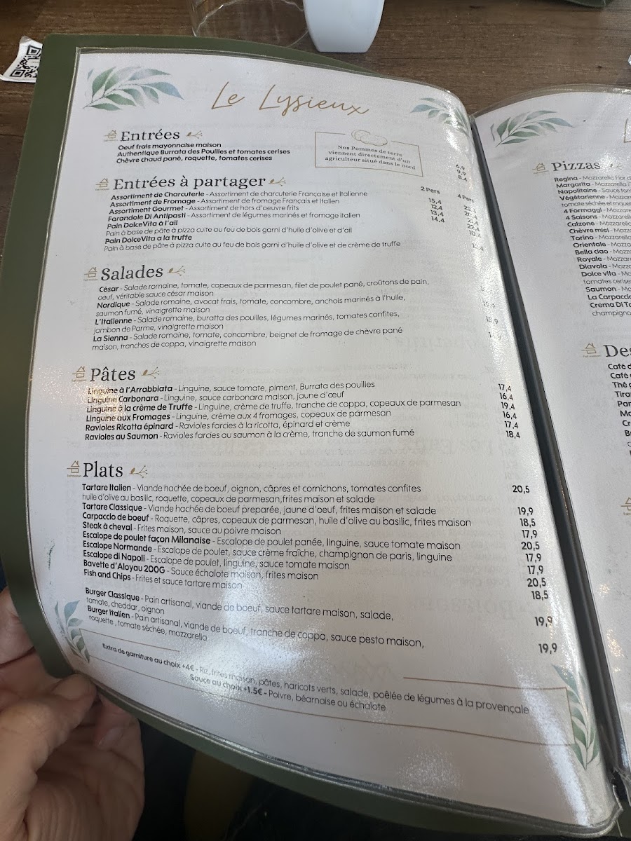 Menu Restaurant Le Lysieux-9