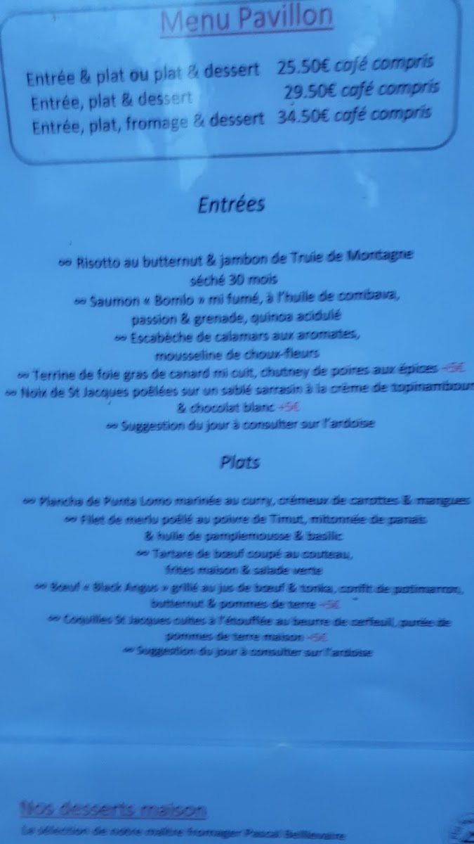 Menu Restaurant Le Pavillon-10